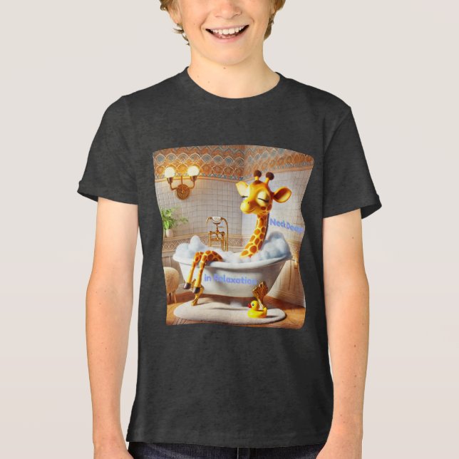 Neck Deep in Relaxation - Giraffe Bubble Bath T Shirt (Framsida)