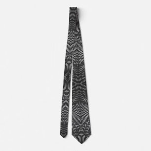 Neck Tie, Black and White Slips
