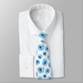 Neck Tie - Blue Poppies Slips