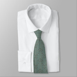 Neck Tie - Grönt Art Deco Design Slips
