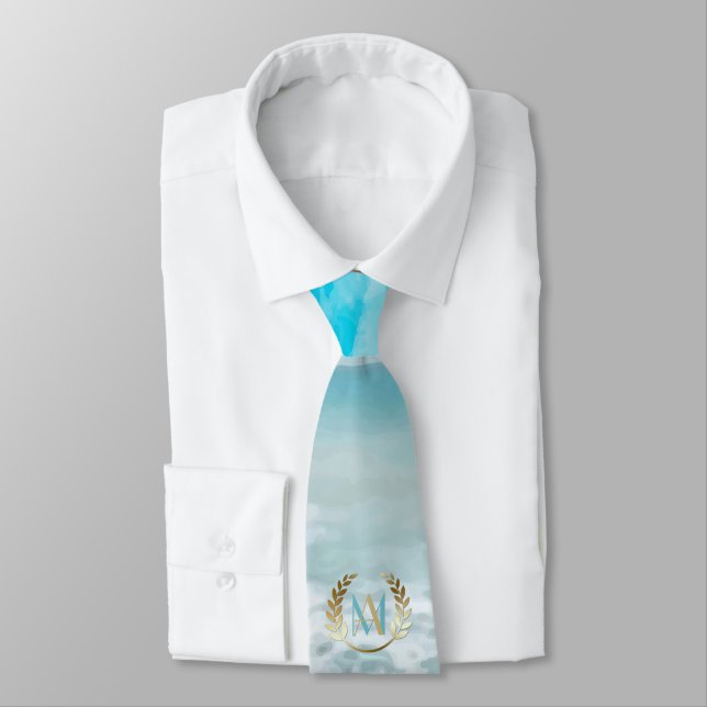 Neck Tie Groom | Modern monogram Geometric Beach Slips (Bunden)