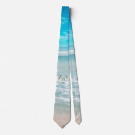 Neck Tie Groom | Modern monogram Geometric Beach Slips