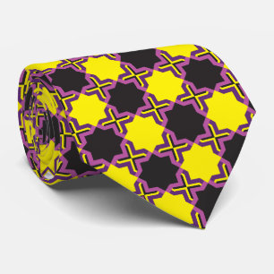 Neck Tie gult Black rosa lila-spel Slips