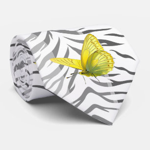 Neck Tie Gult Butterfly och Tiger Rand Slips