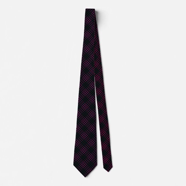 Neck Tie magenta stoppar cyandiamanter Slips (Framsida)