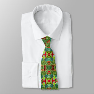 Neck Tie med Grönt ro och röd Slips