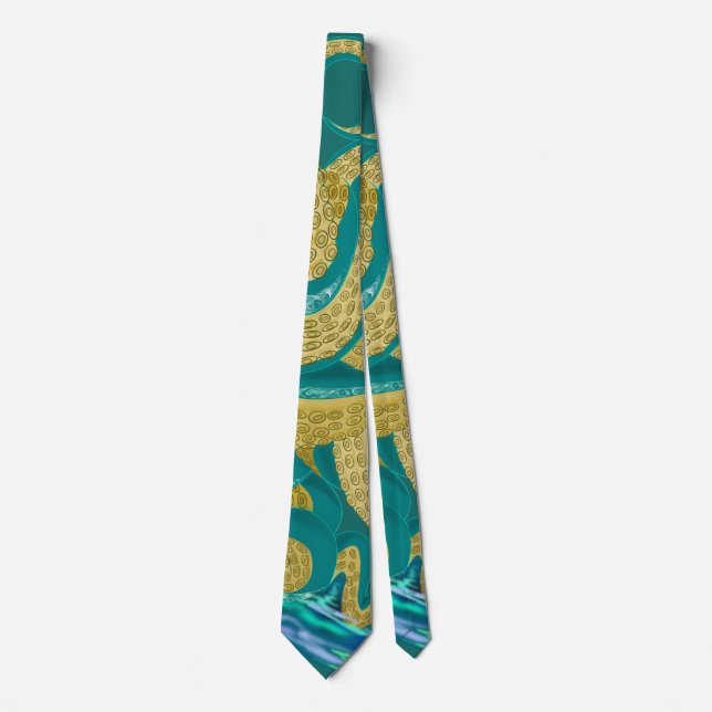 Neck Tie med Octopus Modern Design Slips (Framsida)