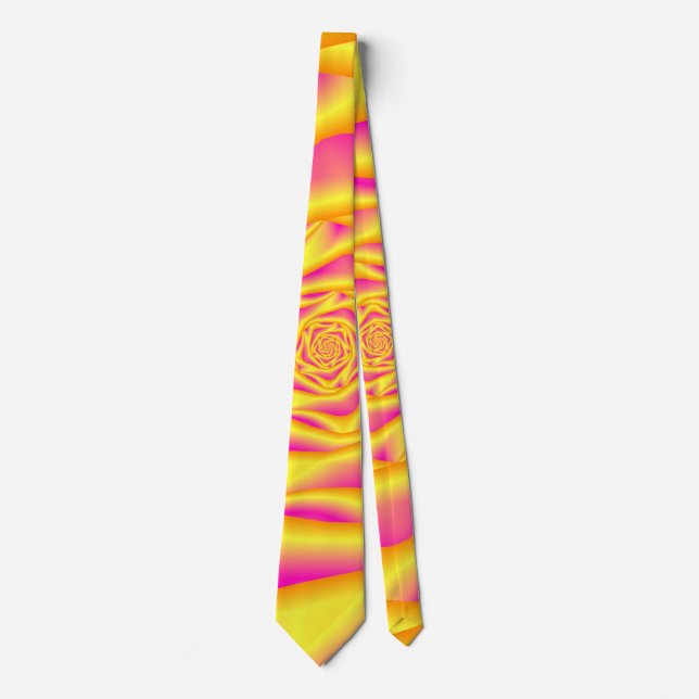 Neck Tie Spiral Ro i Gult och Rosa Slips (Framsida)