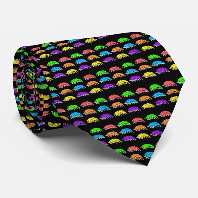 Neck Tie (svart) - Rainbow Pill Kryp Slips (Rullad)