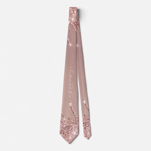 Neck Tie Text Ro Guld  Glitter Gnistra Slips (Framsida)