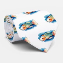 Neck Tie - Vattenfärgsserie: Koi Fish