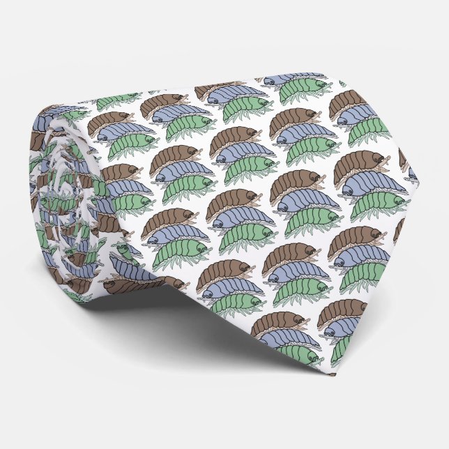 Neck Tie (vit) - 3 Pill Kryp Slips (Rullad)