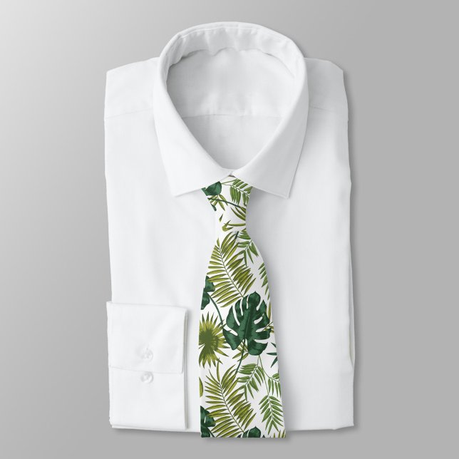 Neck tie with a tropical leaf pattern slips (Skapare uppladdad)