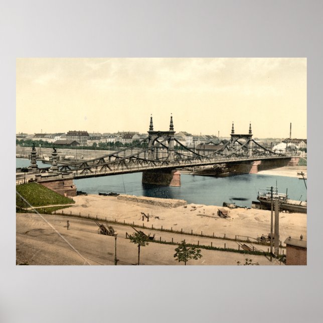 Neckar Bridge, Mannheim, Tyskland Poster (Framsidan)