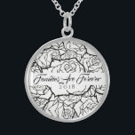 Necklace B & W Ro Sterling-familjerna är för evigt Sterling Silver Halsband<br><div class="desc">Necklace visas i Sterling silver med ett ro-lager i svart och vitt och texten "Familjerna är för 2018" i finare skript av Black. Anpassa det här halsbandet med ett speciellt datum eller/och välj stil eller ändra färg. Eller köpa som designat. Finns även i Sterling silver och Silver Plate.</div>