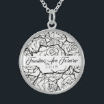 Necklace B & W Ro Sterling-familjerna är för evigt Sterling Silver Halsband<br><div class="desc">Necklace visas i Sterling silver med ett ro-lager i svart och vitt och texten "Familjerna är för 2018" i finare skript av Black. Anpassa det här halsbandet med ett speciellt datum eller/och välj stil eller ändra färg. Eller köpa som designat. Finns även i Sterling silver och Silver Plate.</div>