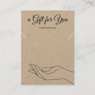Necklace Bracelet Kraft Gift Visning Holder Card Visitkort