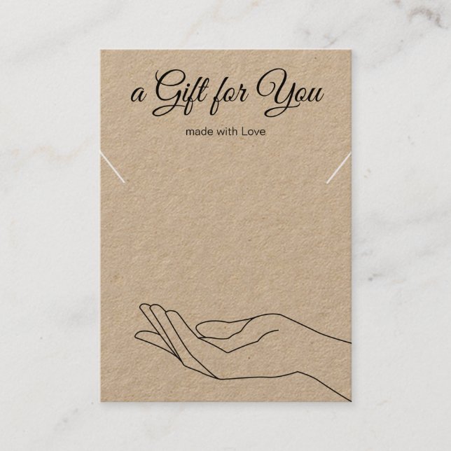 Necklace Bracelet Kraft Gift Visning Holder Card Visitkort (Framsida)