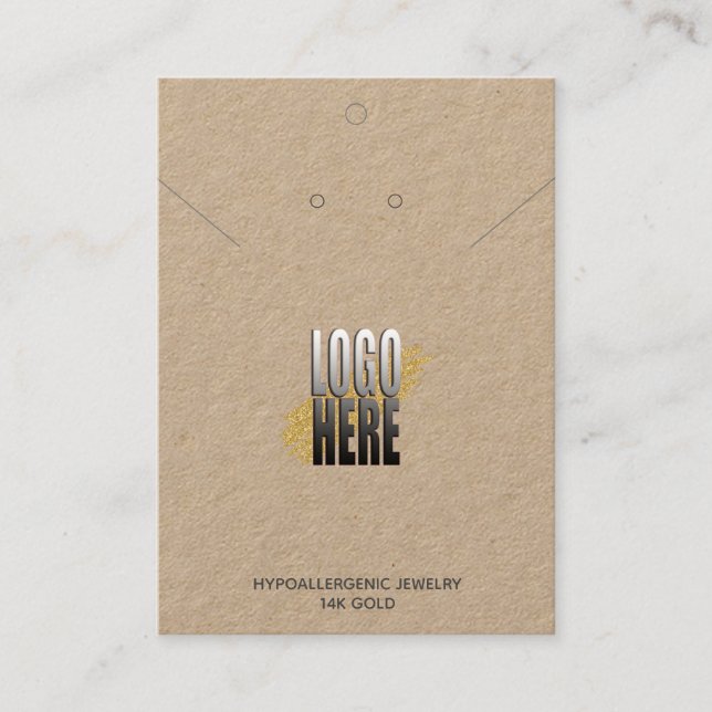 Necklace Earring Holder Logotyp social media på Kr Visitkort (Framsida)