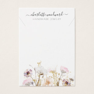 Necklace Jewelry Rosa Guld Glitter Wildblommor Visitkort