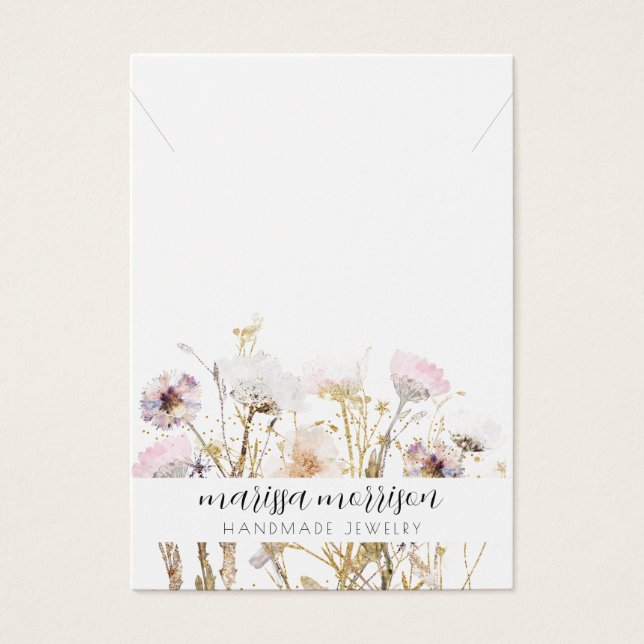 Necklace Jewelry Rosa Guld Wildblommor Visning Visitkort (Framsidan)