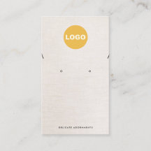 Necklace Stud Earring Beige Linen Add Logotyp