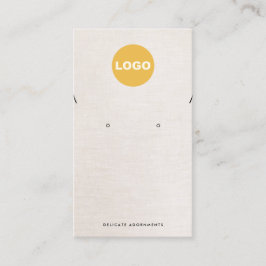 Necklace Stud Earring Beige Linen Add Logotyp Visitkort