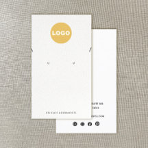 Necklace Stud Earring White Läder Add Logotyp