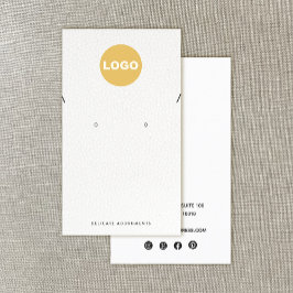 Necklace Stud Earring White Läder Add Logotyp Visitkort
