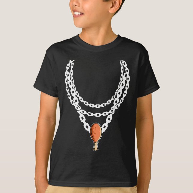 Necklace Turkey Leg Pendant Thanksgiving Day Fall T Shirt (Framsida)