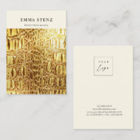 Necklace Visning Card ・ Guld Leather Struktur Logo