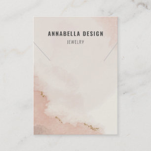 Necklace Visning Card ・ Pastel Dusty Rosa & Guld Visitkort