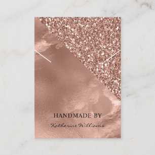 Necklace Visning Card   Ro Guld och Glitter Visitkort