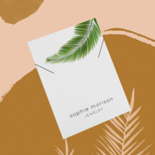 Necklace Visning Card ・ Tropical Handflatan Löv Visitkort