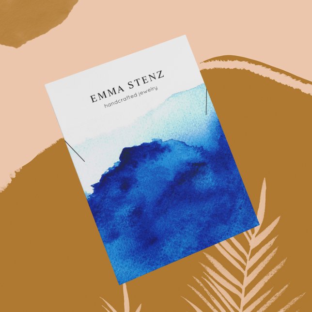 Necklace Visning Card ・ Watercolor Indigo Blue Visitkort (Skapare uppladdad)