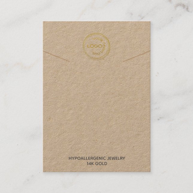 Necklace Visning din Logotyp Kraft Papper Business Visitkort (Framsida)