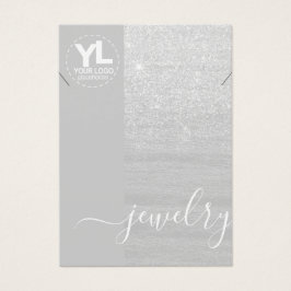 Necklace Visning Glamor Silver Glitter Glam Visitkort