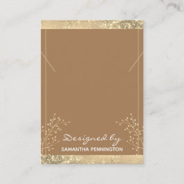 Necklace Visning Guld Glitter Blommigt Visitkort