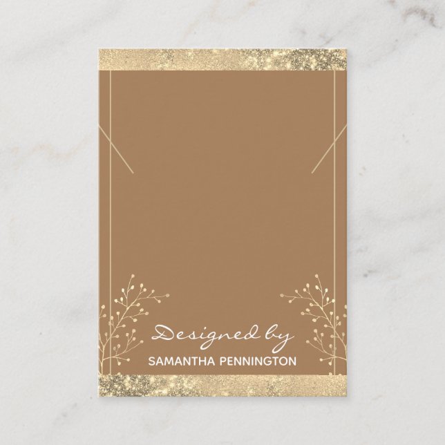 Necklace Visning Guld Glitter Blommigt Visitkort (Framsida)