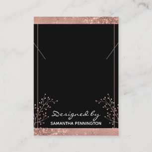 Necklace Visning Ro Guld Blommigt Visitkort