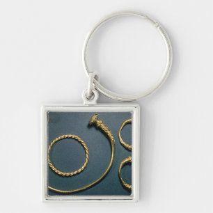 Necklet och armband från Waldalgesheim Fyrkantig Silverfärgad Nyckelring