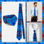 NECKTIE - Blå skuggor med rött - Mandala design Slips<br><div class="desc">En bild i blå nyans med rött och mer visas på den attraktiva manarna Necktie (skjorta och modell ingår inte). Bilden täcker hela slidens framsida och baksida. Det går inte att ta bort eller byta ut den från framsidan (se NOTE nedan), men den kan placeras om du vill se ett...</div>