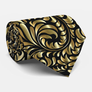 Necktie - Drama in Black and Guld Slips