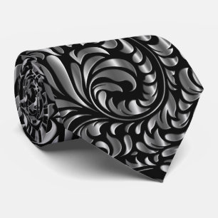 Necktie - Drama in Black and Silver Slips