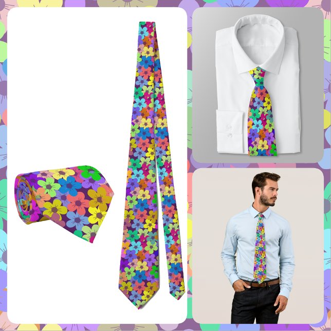 NECKTIE - Flowers in Rainbow Colors Slips (Skapare uppladdad)