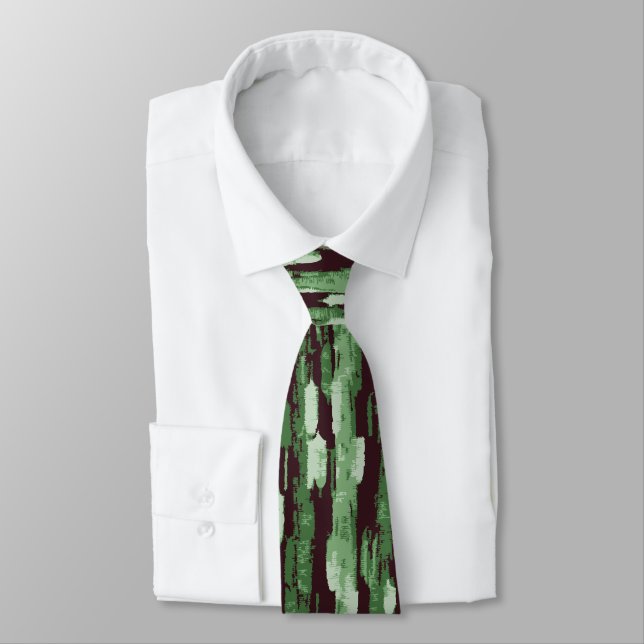 Necktie för grönt och svart Abstrakt Slips (Bunden)