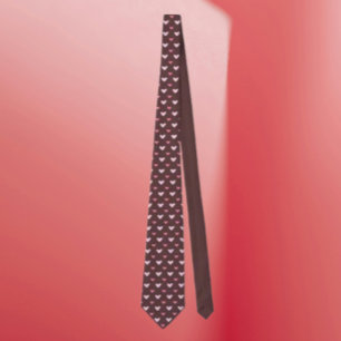 Necktie med Sweetheart-mönster – Rosa hjärtan Slips