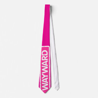 Necktie med vit och Rosa Wayward Logotyp Slips