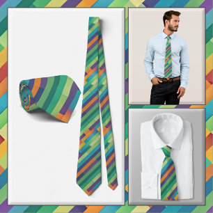 NECKTIE - Rand med flera färger diagonalt Slips