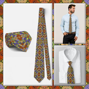 NECKTIE - Röd/blå/Grönt och mer - Färgfull Mönster Slips